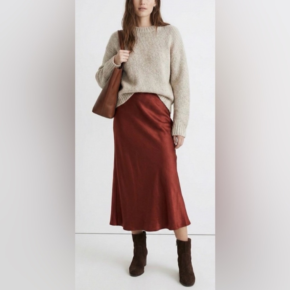 Madewell Burgundy Midi Skirt
